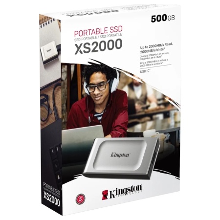 Внешний SSD диск Kingston R2000/W2000 Мб/сек, USB 3.2, 500Гб